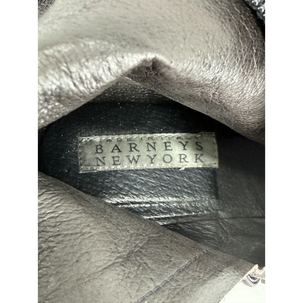 Barneys New York Black Suede Knee High Riding Boots Buckle Cuff EU 40 US 9.5 10